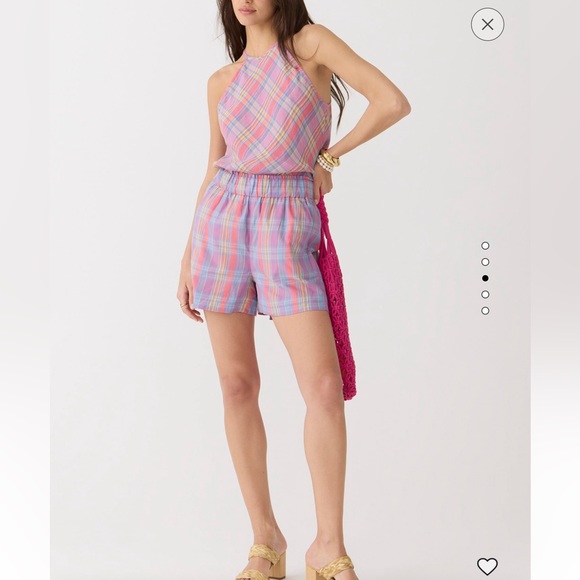 NWT J. Crew Amber Linen Top in Sunset Linen Plaid Sz XL MSRP $79.50 - Picture 2 of 9